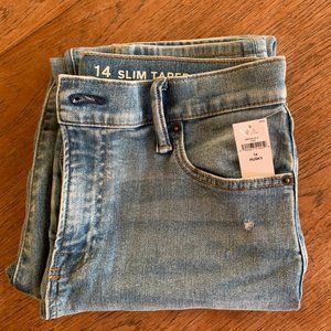 Gap Kids Slim Taper Jeans with Washwell sz 14 Husky NWT